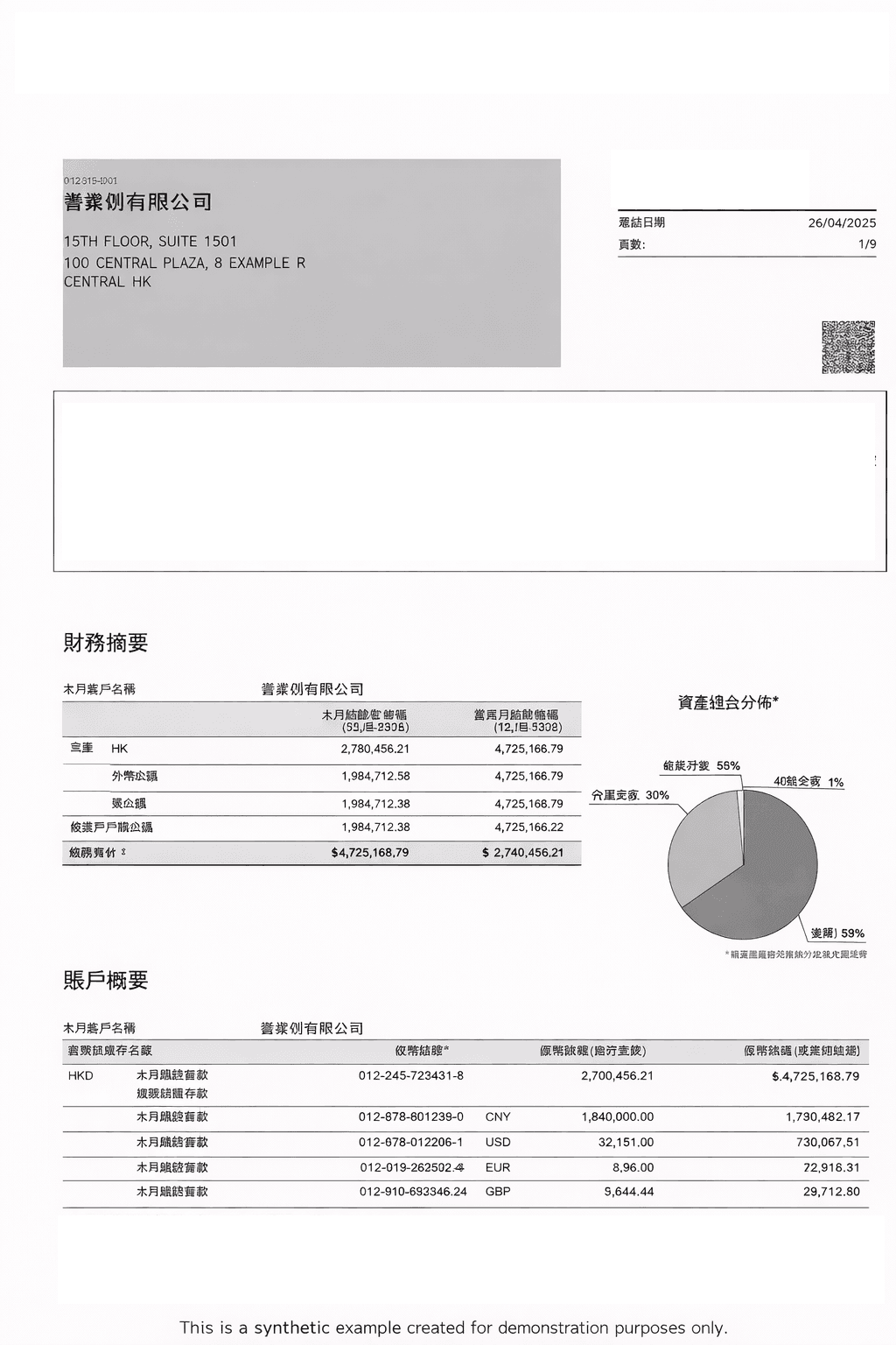 Bank of China bank statement